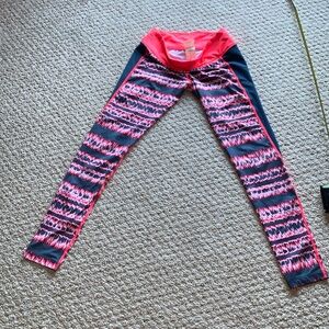 Nike swim surf leggings pants orange navy striped cover up spf tights